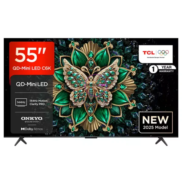 TCL 55-Inch 55C6K 144Hz Premium QLED 4k Google Tv