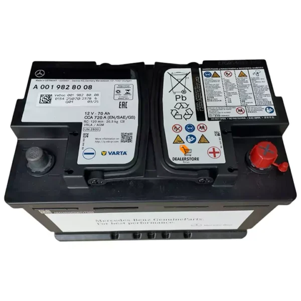 Mercedes-Benz OEM DIN70 AGM 12V 70Ah Car Battery (A 001 982 80 08)