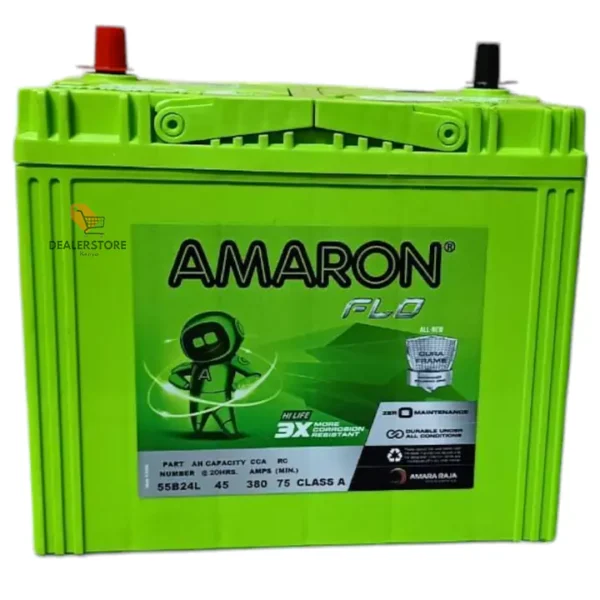 Amaron FLO NS60 55B24L 12V 45Ah 380CCA Car Battery