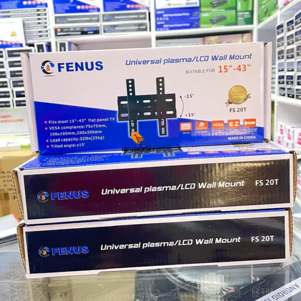 Buy Fenus FS-20T Universal Tilting Wall Bracket for 32″–43″ TVs. Enjoy secure, space-saving mounting with adjustable tilt, durable construction and easy installation.